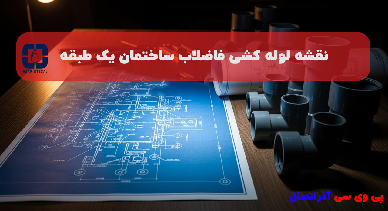 نقشه لوله کشی فاضلاب ساختمان یک طبقه